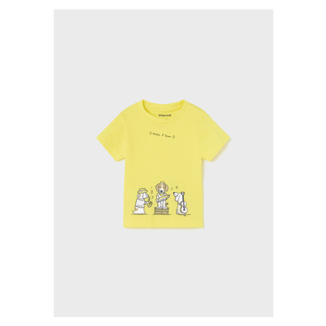 Tričko s krátkým rukávem DOGS žluté BABY Mayoral