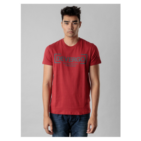 Červené pánské tričko s potiskem Devergo