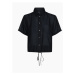Calvin Klein Calvin Klein dámská černá krátká košile WAISTED LACING SS SHIRT