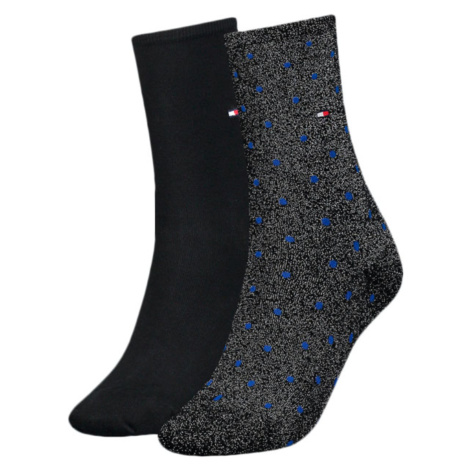 Tommy Hilfiger dámské černé ponožky 2 pack Dot