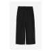 H & M - Cropped kalhoty z lněné směsi - černá