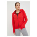 Mikina Nike dámská, červená barva, s kapucí, melanžová