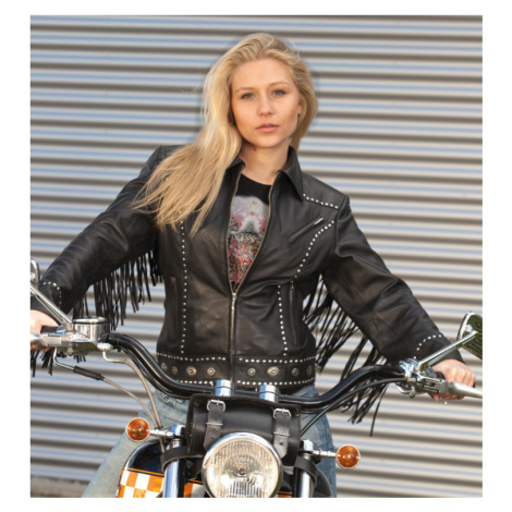 Bunda kožená Brooklyn Stars & Stripes, dámská, černá