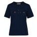 Tričko trussardi t-shirt embroidery logo cotton jersey 30/1 modrá