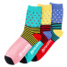 Meatfly ponožky Stripes Dot socks - S19 Triple pack | Mnohobarevná