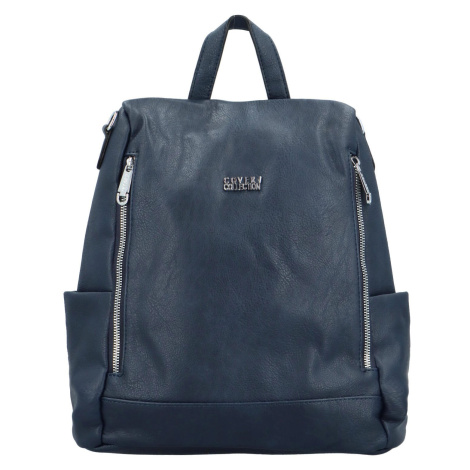 Stylový dámský koženkový kabelko/batoh Trinida, tmavě modrý Coveri