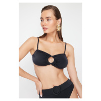 Trendyol Black Strapless Accessory Bikini Top