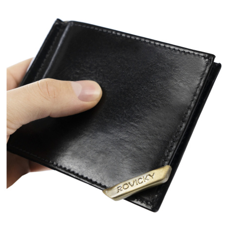 Stylová, kožená pánská bankovka s přihrádkami na karty Rovicky