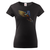 Dámské tričko s úžasným potiskem papouška - skvělý dárek na narozeniny