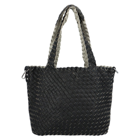 Elegantní koženková kabelka 2v1 Dora, černá - šedá Paolo Bags