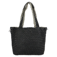 Elegantní koženková kabelka 2v1 Dora, černá - šedá
