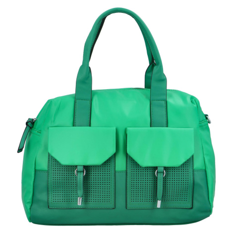 Víkendová dámská koženková taška Norma, zelená Maria C.