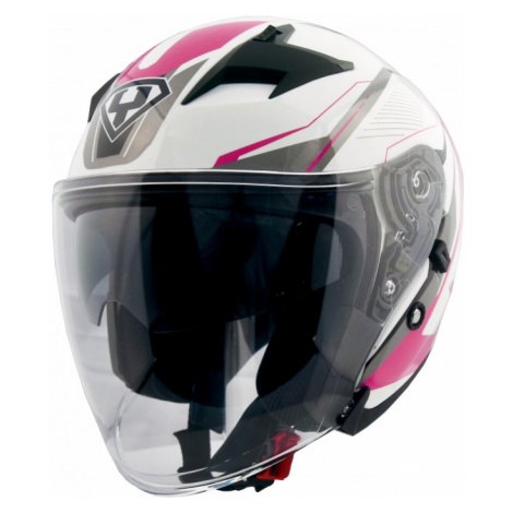 Moto helma Yohe 878-1M Graphic růžová