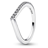 Pandora Jemný stříbrný prsten se zirkony Timeless 192394C01 50 mm