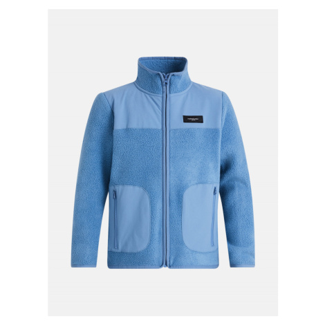 Mikina peak performance jr fleece full zip t-neck modrá