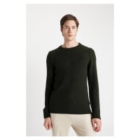 DEFACTO Standard Fit Regular Cut Crew Neck Basic Plain Knitwear Sweater