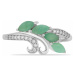 Prsten stříbrný s broušenými smaragdy a zirkony Ag 925 026347 EM - 62 mm , 2,7 g