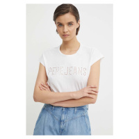 Bavlněné tričko Pepe Jeans LILITH bílá barva, PL505837