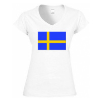 Dámské tričko V-výstřih Švédsko