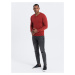 Men's wash sweater with v-neck - red V3 OM-SWOS-0108