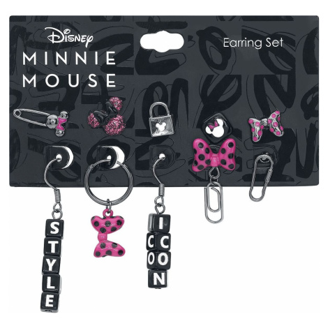 Mickey & Minnie Mouse Dots sada náušnic cerná/ružová