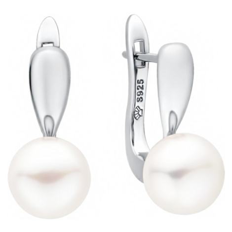 Gaura Pearls Stříbrné náušnice s bílou 8.5-9 mm perlou Bianca, stříbro 925/1000 SK22510EL/W Bílá