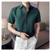 Pánská texturovaná košile s krátkým rukávem