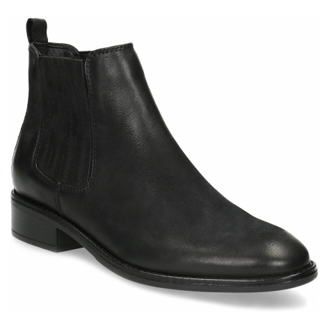 Černá kotníčková kožená obuv v Chelsea stylu
