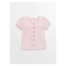 LC Waikiki Lcw Baby Short Sleeve Square Collar Baby Girl Shirt