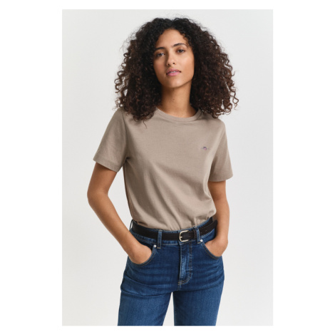 TRIČKO GANT REG SHIELD SS T-SHIRT TAUPE BEIGE