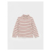 LC Waikiki Half Turtleneck Striped Soft Textured Baby Girl T-Shirt