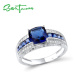 Masivní stříbrný prsten zdobený modrými kameny FanTurra