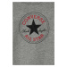 Bavlněné tričko s dlouhým rukávem Converse šedá barva, s potiskem