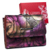 Malá kožená peněženka pro ženy s duhovými květy