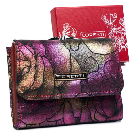 Malá kožená peněženka pro ženy s duhovými květy Lorenti