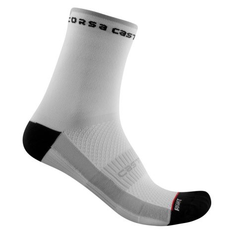 CASTELLI Cyklistické ponožky klasické - ROSSO CORSA 11 LADY - bílá/černá