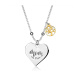 Stříbrný náhrdelník 925 - přívěsek srdce, nápis "Mom", strom života, pérový kroužek
