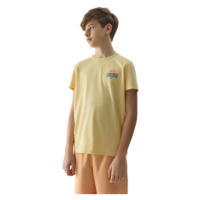 Chlapecké tričko s krátkým rukávem 4F JUNIOR TSHIRT-4FJWSS24TTSHM1136-73S-LIGHT LEMON