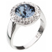 Evolution Group Stříbrný prsten s krystaly Swarovski modrý kulatý 35026.3 denim blue