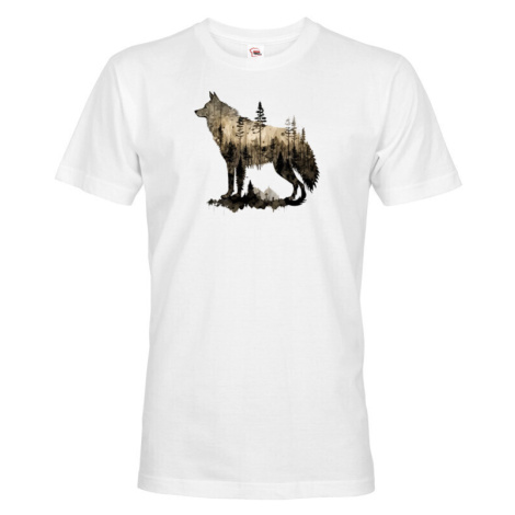 Pánské tričko s potiskem zvířat - Vlk BezvaTriko