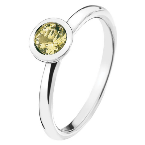Hot Diamonds Stříbrný prsten Emozioni Scintilla Peridot Nature ER019 55 mm