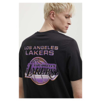Bavlněné tričko New Era LOS ANGELES LAKERS černá barva, s potiskem