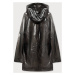 Transparentní dámský černý proti dešťový kabát (pláštěnka) (G78/19)