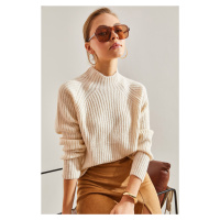 Bianco Lucci Women's Ribbed Knitwear Sweater