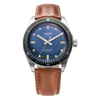 Vulcain Skindiver Nautique Blue - Black Carbon Leather Strap