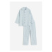 H & M - Pyžamo z bavlněného popelínu - modrá