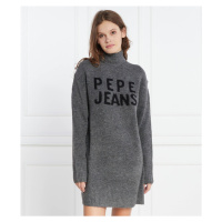 Pepe Jeans dámské šedé šaty DENISSE s potiskem