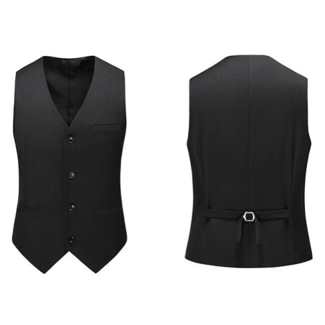 Formální pánská vesta s obleku slim - ČERNÁ XXL