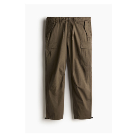 H & M - Kalhoty cargo z tkaniny ripstop Regular Fit - zelená H&M