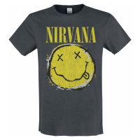 Nirvana Amplified Collection - Worn Out Smiley Tričko charcoal